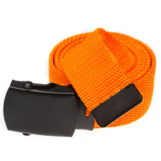 NEON - Military Style Web Belt with Black Buckle- 4 Colors!