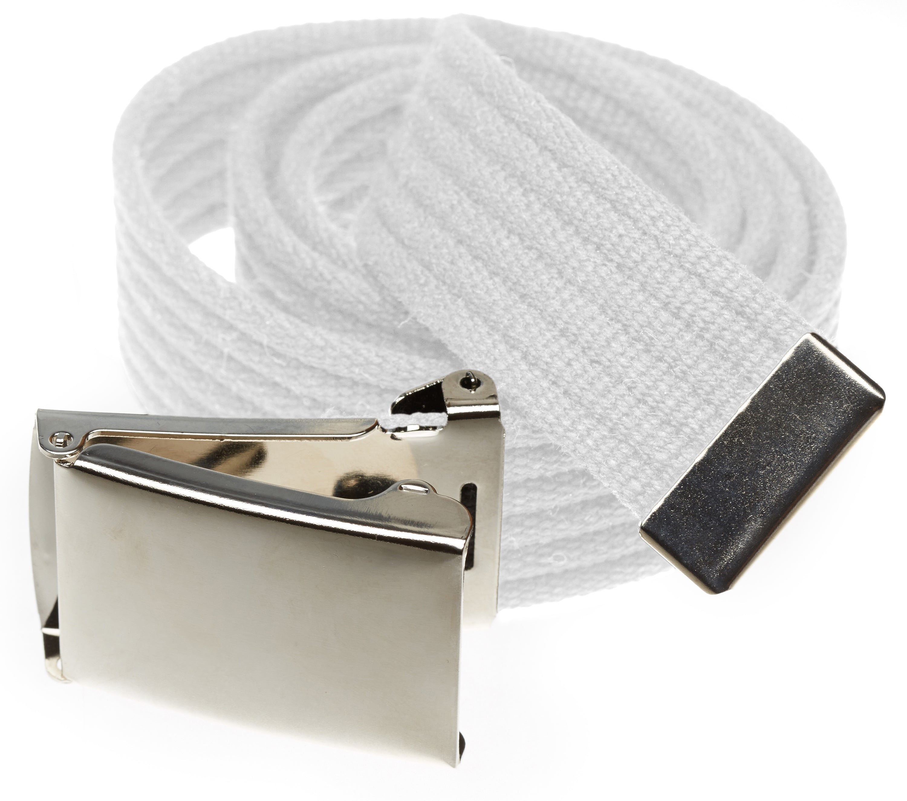 Ribbed Web Belt with Silver Flip Top Buckle- 5 Colors!