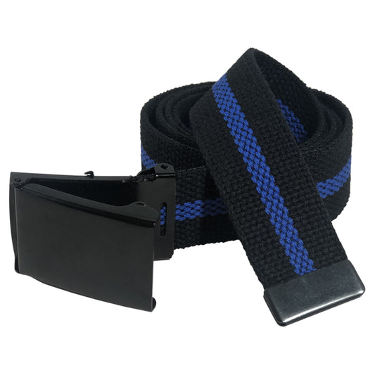 Blue Line Belt with Black Flip Top Buckle
